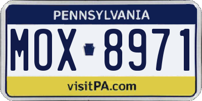 PA license plate MOX8971
