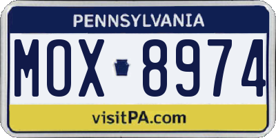PA license plate MOX8974