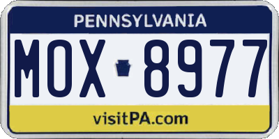 PA license plate MOX8977