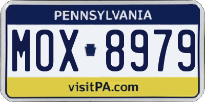 PA license plate MOX8979