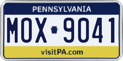 PA license plate MOX9041