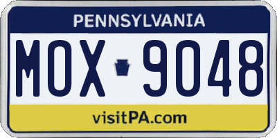 PA license plate MOX9048