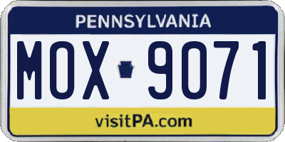 PA license plate MOX9071