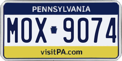 PA license plate MOX9074