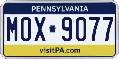 PA license plate MOX9077