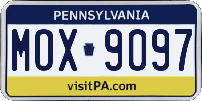 PA license plate MOX9097