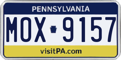 PA license plate MOX9157