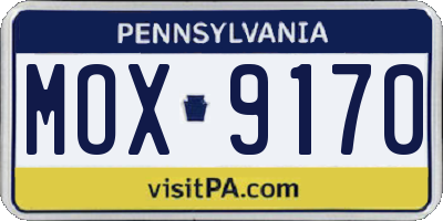 PA license plate MOX9170