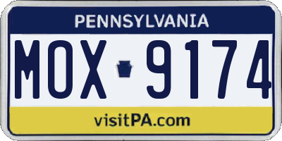 PA license plate MOX9174