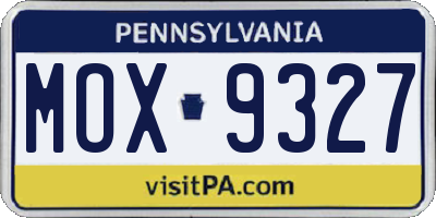 PA license plate MOX9327