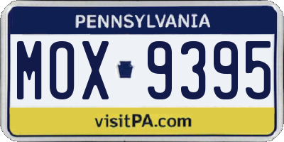 PA license plate MOX9395