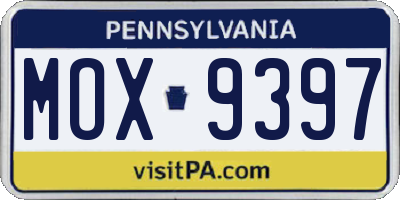 PA license plate MOX9397