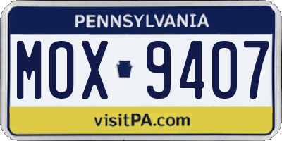 PA license plate MOX9407