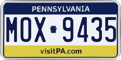 PA license plate MOX9435