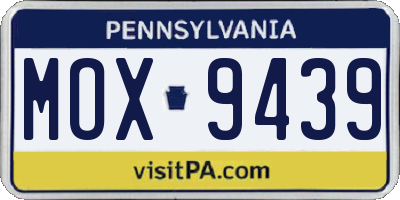 PA license plate MOX9439
