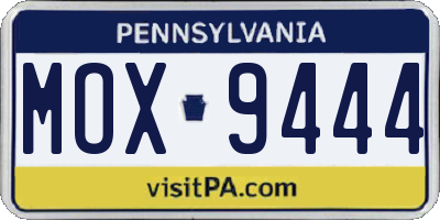 PA license plate MOX9444