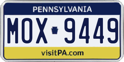 PA license plate MOX9449