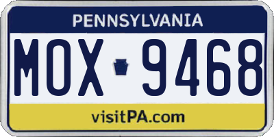 PA license plate MOX9468