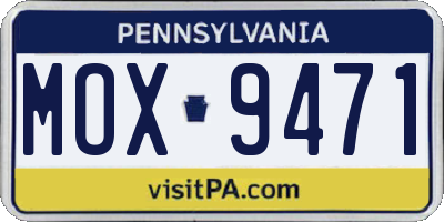 PA license plate MOX9471