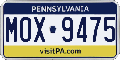 PA license plate MOX9475