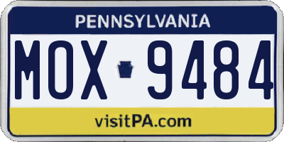 PA license plate MOX9484