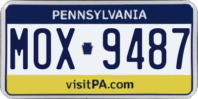 PA license plate MOX9487
