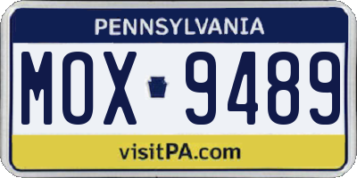 PA license plate MOX9489