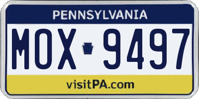 PA license plate MOX9497