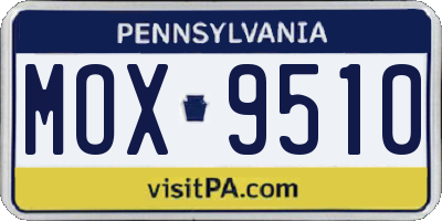 PA license plate MOX9510
