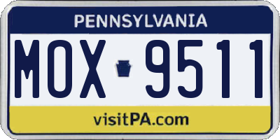 PA license plate MOX9511