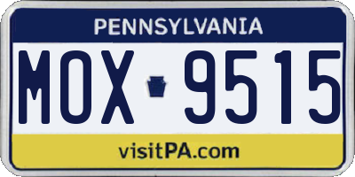 PA license plate MOX9515