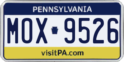 PA license plate MOX9526