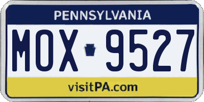 PA license plate MOX9527