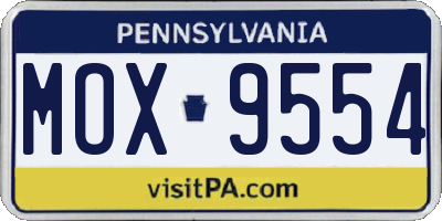 PA license plate MOX9554