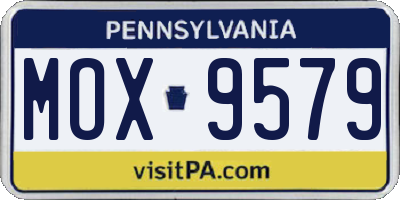 PA license plate MOX9579
