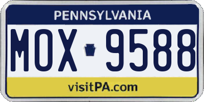 PA license plate MOX9588