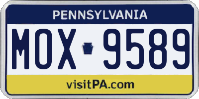 PA license plate MOX9589