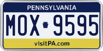PA license plate MOX9595