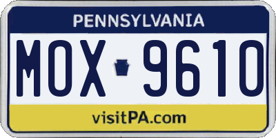 PA license plate MOX9610
