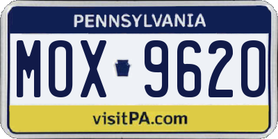 PA license plate MOX9620