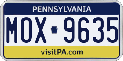 PA license plate MOX9635