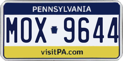 PA license plate MOX9644