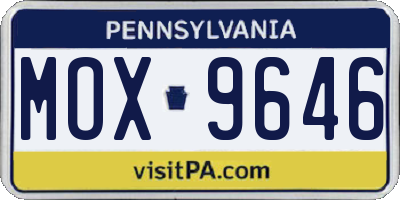 PA license plate MOX9646