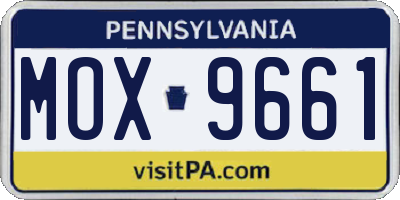 PA license plate MOX9661