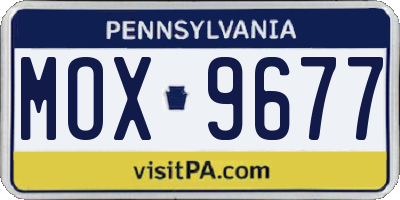 PA license plate MOX9677