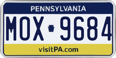 PA license plate MOX9684