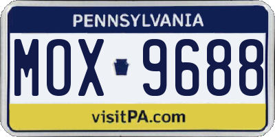 PA license plate MOX9688