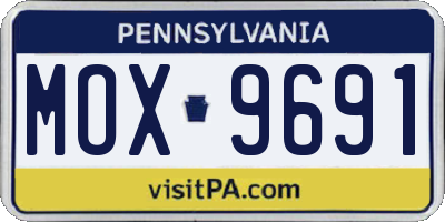PA license plate MOX9691