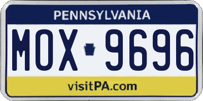 PA license plate MOX9696