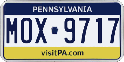 PA license plate MOX9717